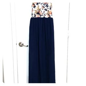 Strapless floral dress